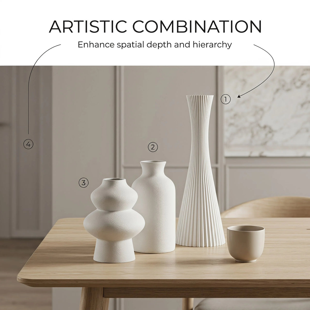 3-Piece Matte Mixed 3D Printed Vase Set, Irregular Textured Decorative Vases, Perfect for Nordic Home Decor, Entryway Table or O