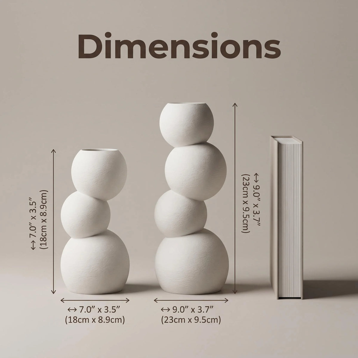 2-Piece Wabi-Sabi Irregular Decorative Vase Set, Made of Matte Pla Plastic, Minimalist Modern Tabletop Decor, Suitable for Living Room