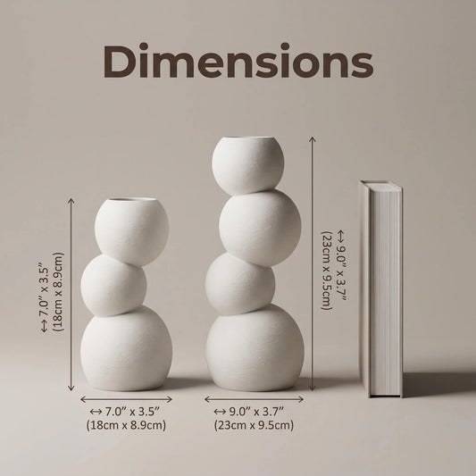 2-Piece Wabi-Sabi Irregular Decorative Vase Set, Made of Matte Pla Plastic, Minimalist Modern Tabletop Decor, Suitable for Living Room